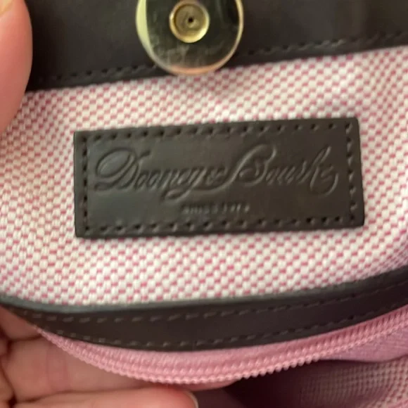 Dooney & Bourke Croco Embossed Genuine Leather Double Strap Tassel Bag Satchel - Picture 9 of 14